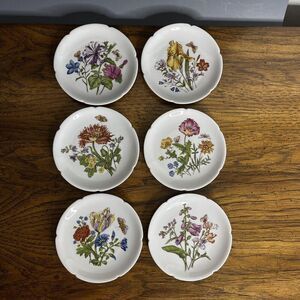Rochard‎ Limoges France Dessert Bread Plates Cheese Wine 5.25” Flowers Floral